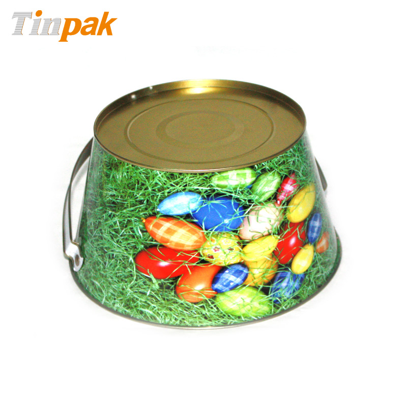 easter metal bucket